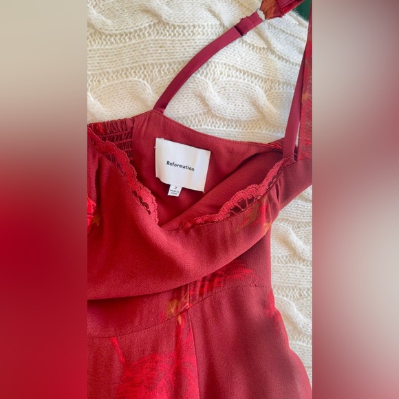 Reformation Irisa Dress In Barcelona Border, brand new, never worn, no flaws. - Picture 15 of 16